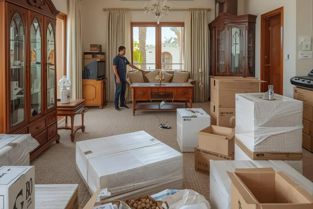 Movers in Ajman relocating 5-bedroom villa from Al Muwaihat to Corniche